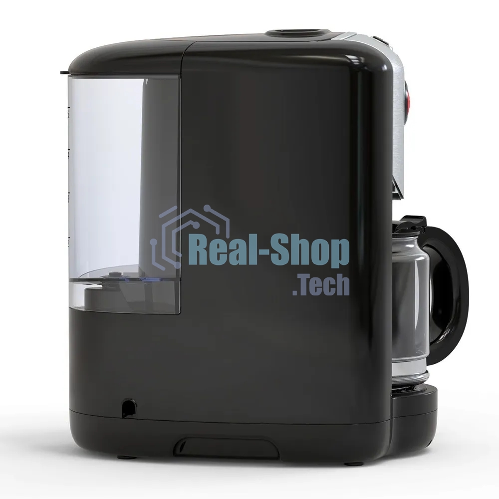 Кофеварка капельная со встроенной кофемолкой BQ CM1009 черный-стальной, исп. кофе - зерновой/молотый, 0.625 л, 700 Вт.