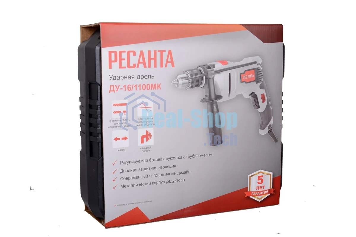 Дрель ударная Ресанта ДУ-16/1100МК 1100Вт патрон:кулачковый реверс