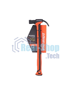 Молоток-гвоздодер Patriot NHF 450 L, кругл.боек 450 гр, 50-58 HRC, fiberglas+TPR рукоять, малый вес, компактный размер, антивибрацион.система, магнитный гвоздодержатель, покрытием PTFE (Teflon), 650 гр, 400 мм