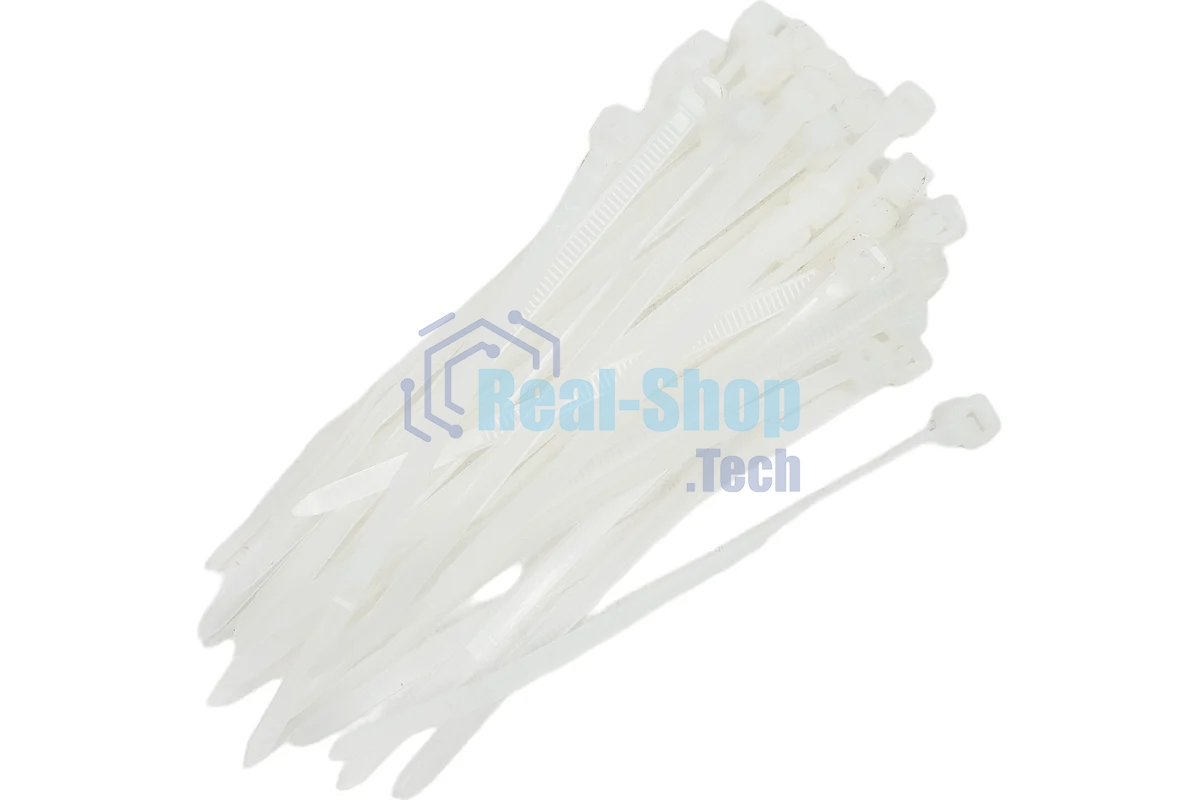 Хомут-стяжка кабельная нейлоновая Rexant 100 x3,6 мм, белая, упаковка 100 шт.