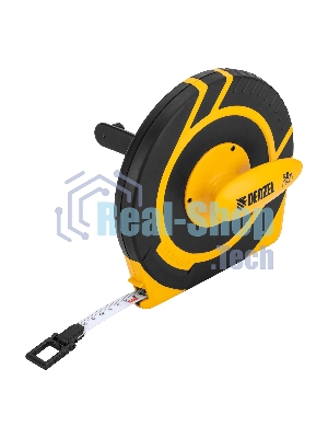 Рулетка геодезическая Denzel 50 м х 15 мм, закрытый корпус, фиберглассовая лента