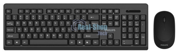 Комплект клавиатура+мышь Philips SPT6324 беспроводной, USB, 1000 DPI, чёрный