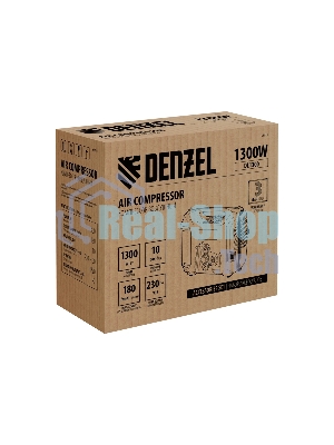 Компрессор воздушный Denzel DL1300, 10 бар, 1,3 кВт, 180 л/мин, 5 л, с набором аксессуаров