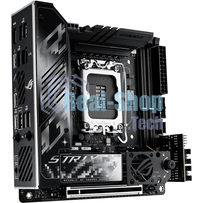 Материнская плата ASUS ROG STRIX Z890-I GAMING WIFI, LGA1851, Intel Z890, 2xDDR5, 2xSATA, 2xM.2, 1xPCI-E 5.0 x16, 1xHDMI, 2xThunderbolt 4, 1x2.5Gb LAN, 9xUSB-A, 1xUSB-C, 5.1, Mini-ITX