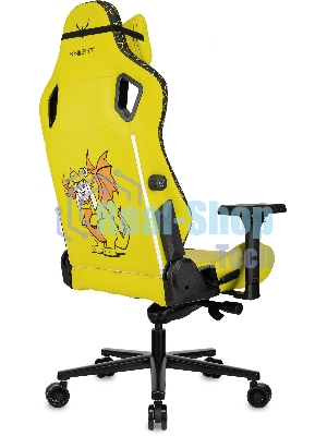 Кресло Knight Craft Dragon желтый, экокожа, 120 кг, механизм качания