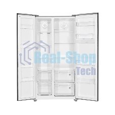 Холодильник Kraft KF-MS5701XI серый двухкамерный 372/198л морозилка сбоку, Side by Side