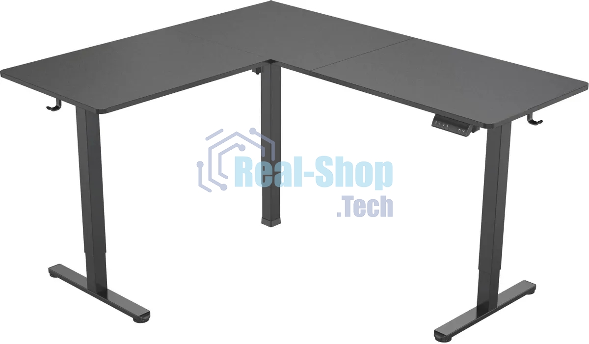 Стол компьютерный Cactus угловой подъемный столешница МДФ черный каркас черный 1600х1400х720х1180 мм (CS-EDXL-BBK)