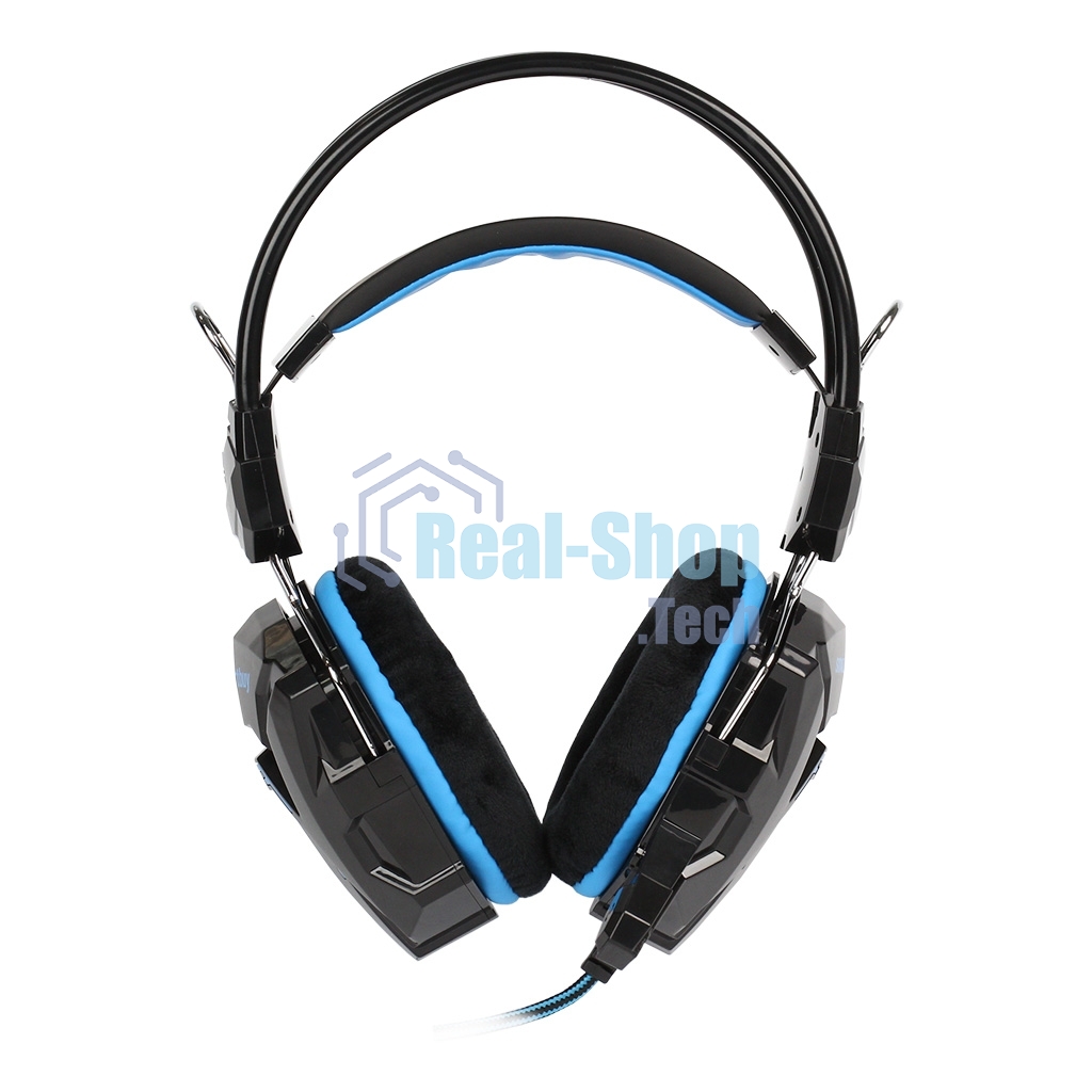 Гарнитура проводная игровая RUSH COBRA, динамики 40мм, велюровые амбушюры, черный/синий (SBHG-1000)