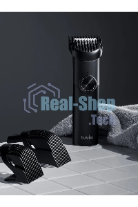 Машинка для стрижки волос, триммер с 3 насадками Tuvio HC-DA3BL, черный