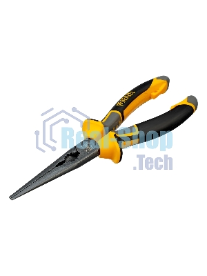 Длинногубцы прямые Denzel 205 мм, трехкомпонентные рукоятки