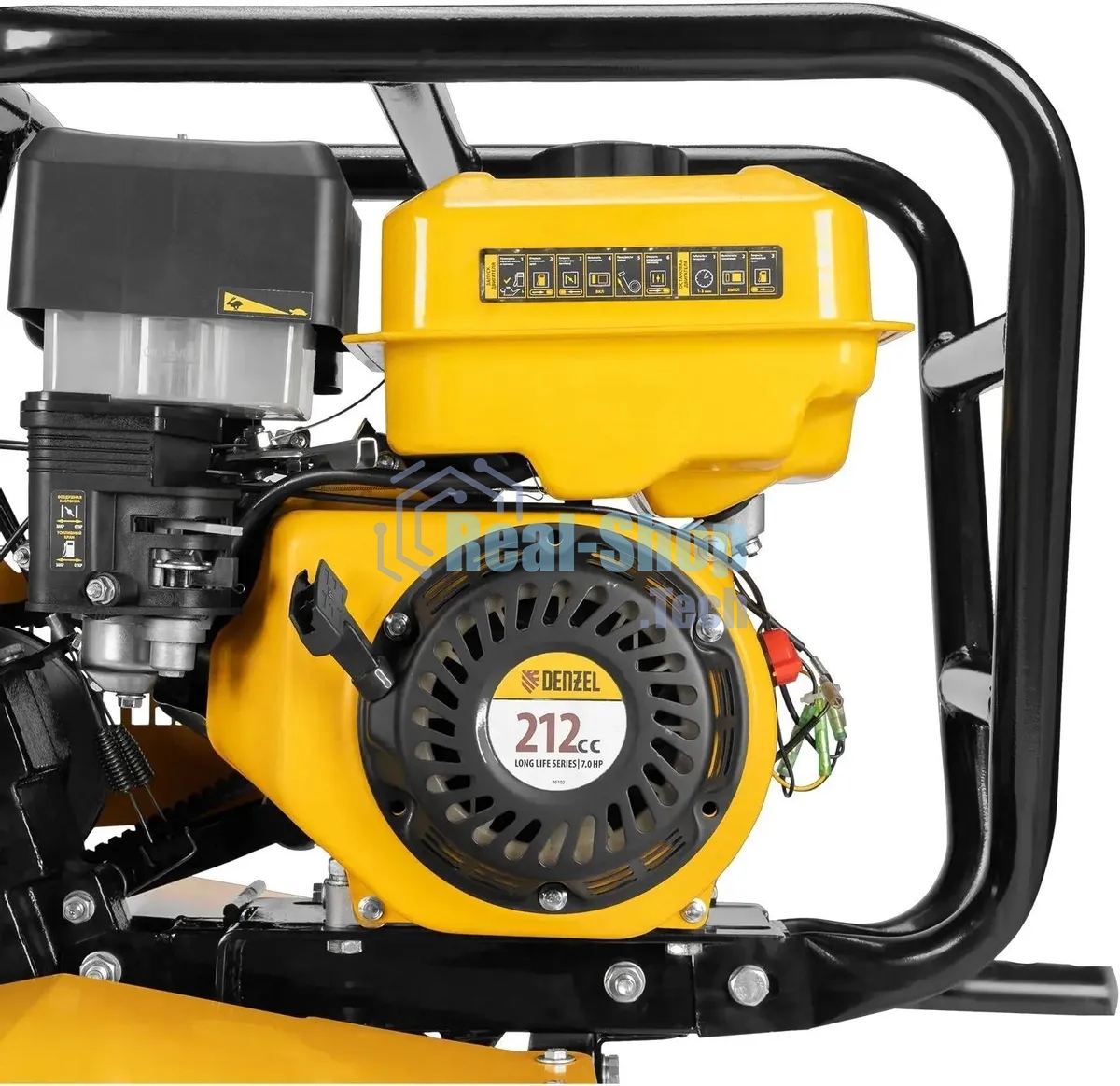 Мотоблок Denzel DPT-670S-PRO, 7 л.с., ремен.сцеп, фрез 3х4, ШОМ, передачи 6В/2Н