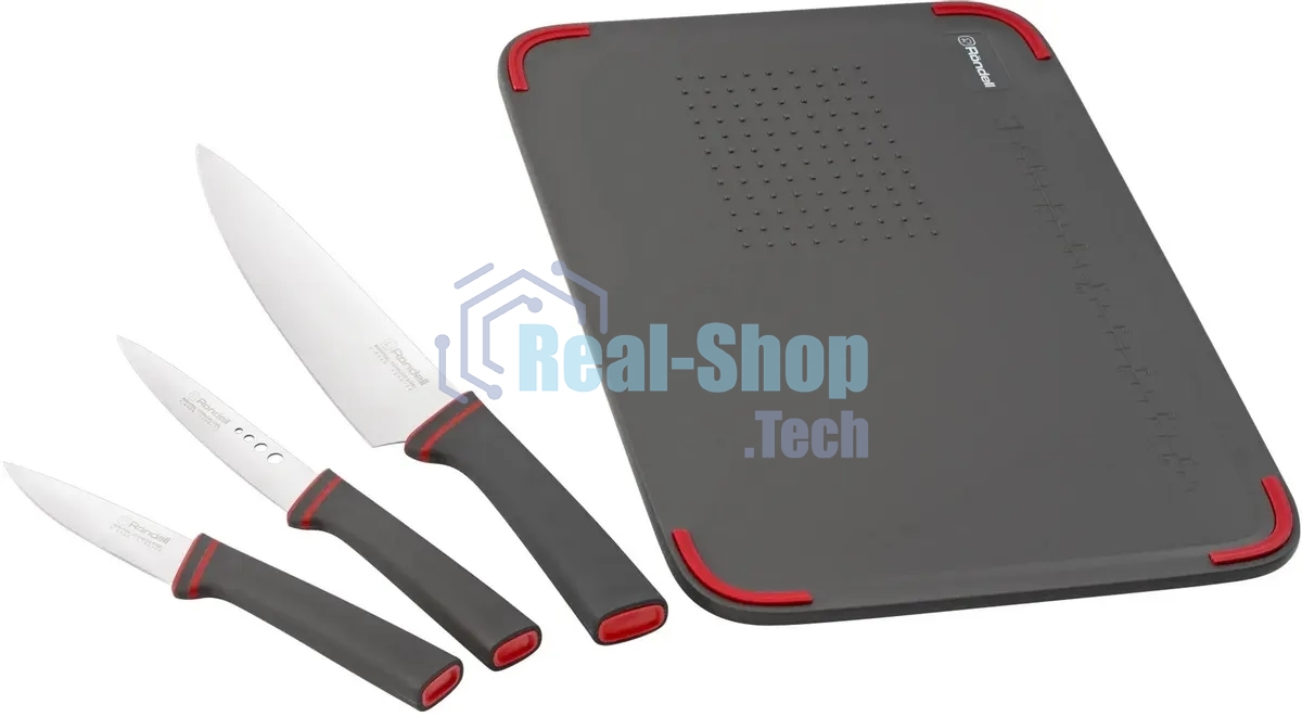 Набор из 3 ножей и разделочной доски Rondell RD-1491 Strike