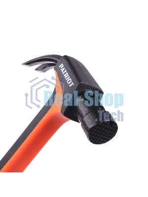 Молоток-гвоздодер Patriot NHF 450 L, кругл.боек 450 гр, 50-58 HRC, fiberglas+TPR рукоять, малый вес, компактный размер, антивибрацион.система, магнитный гвоздодержатель, покрытием PTFE (Teflon), 650 гр, 400 мм