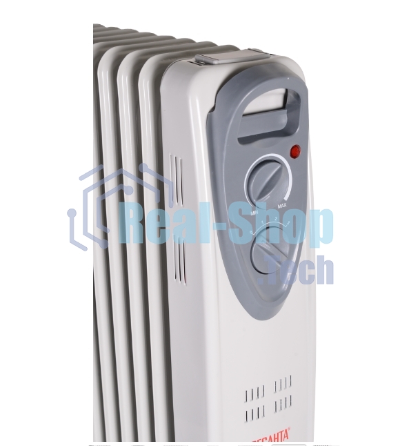 Обогреватель масляный Ресанта ОМ-9А (9 секций), белый, 2000 Вт, 20 м2, термостат 67/3/16