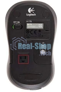 Мышь беспроводная Logitech B175 черный, 1000 dpi, радиоканал, USB, кнопки - 3