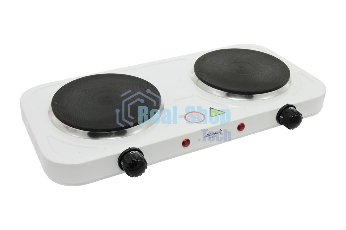 Плита настольная электрическая двухконфорочная Atlanta ATH-1739 белый