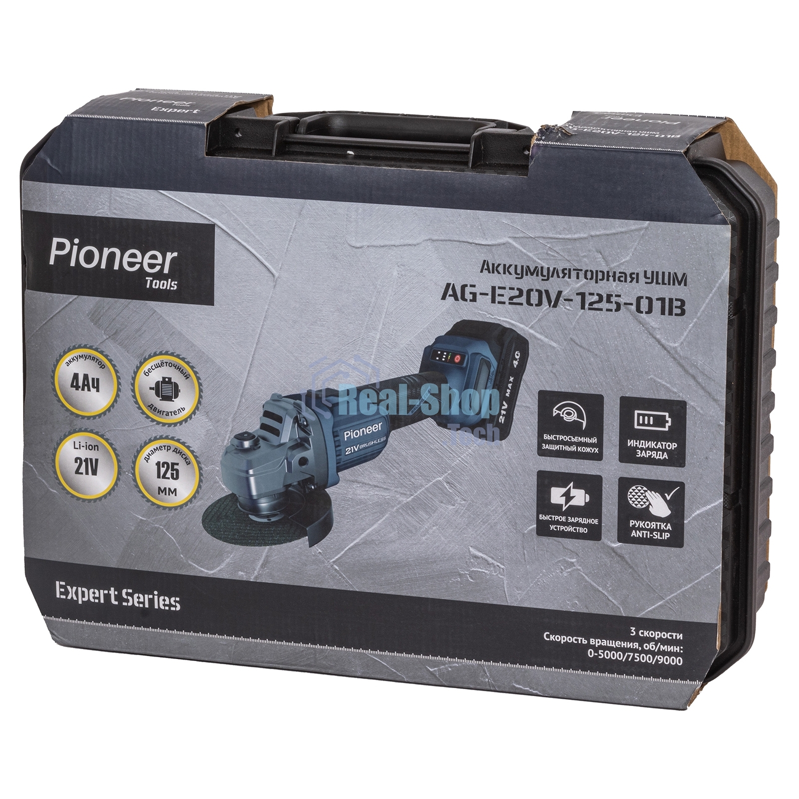 Угловая шлифовальная машина аккумуляторная Pioneer AG-E20V-125-01B