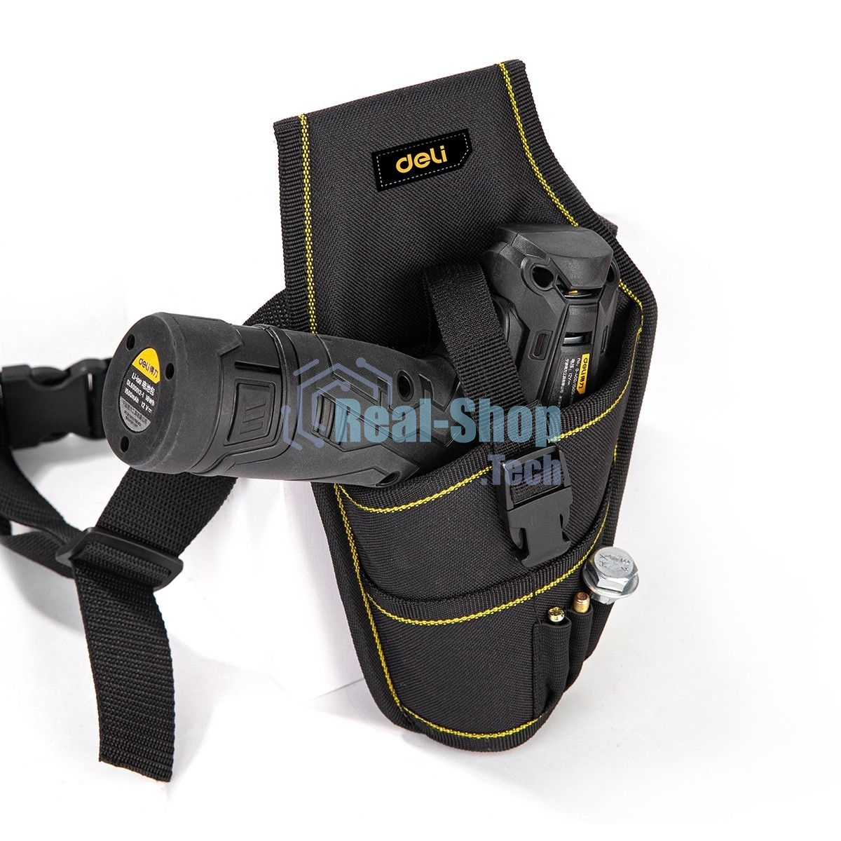 Поясная сумка-кобура монтажника Deli DL430004 260 x 150 мм, 4 кармана, ткань Оксфорд 600D