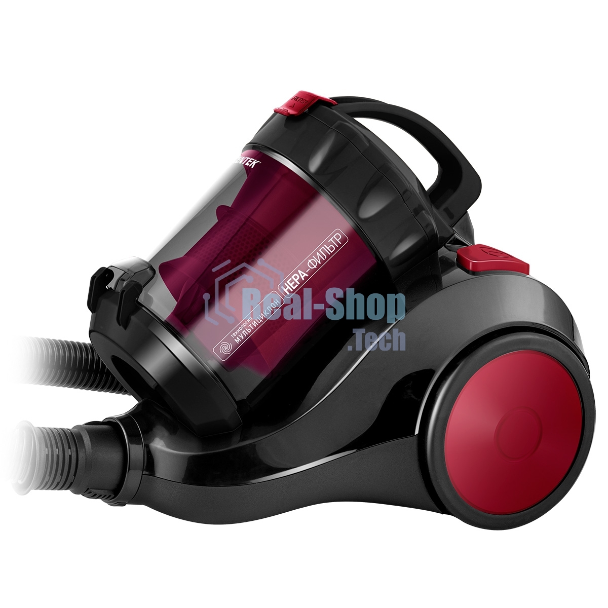 Пылесос Centek CT-2529 красный/черный, 350/2000 Вт, уборка сухая, пылесборник контейнер 2 л
