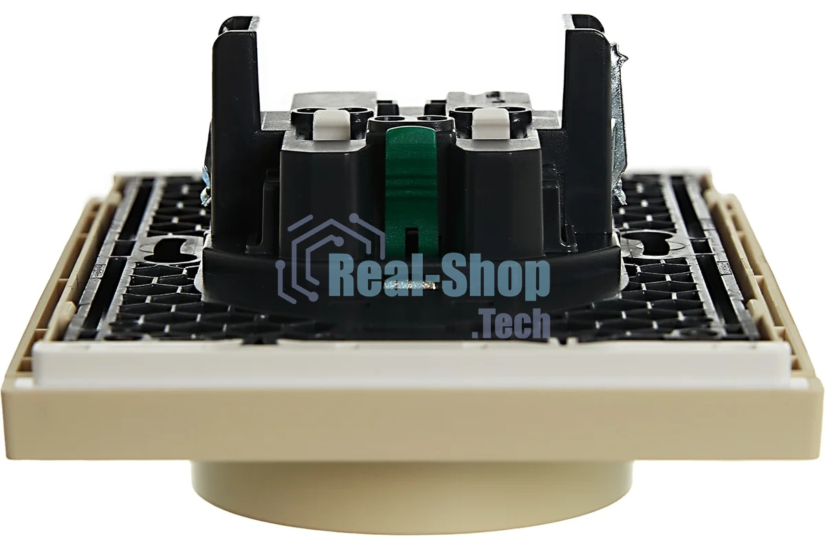 Розетка IEK FORTE&PIANO FP424 2-местная с заземлением без защитных шторок безвинтовое крепление 16А ваниль