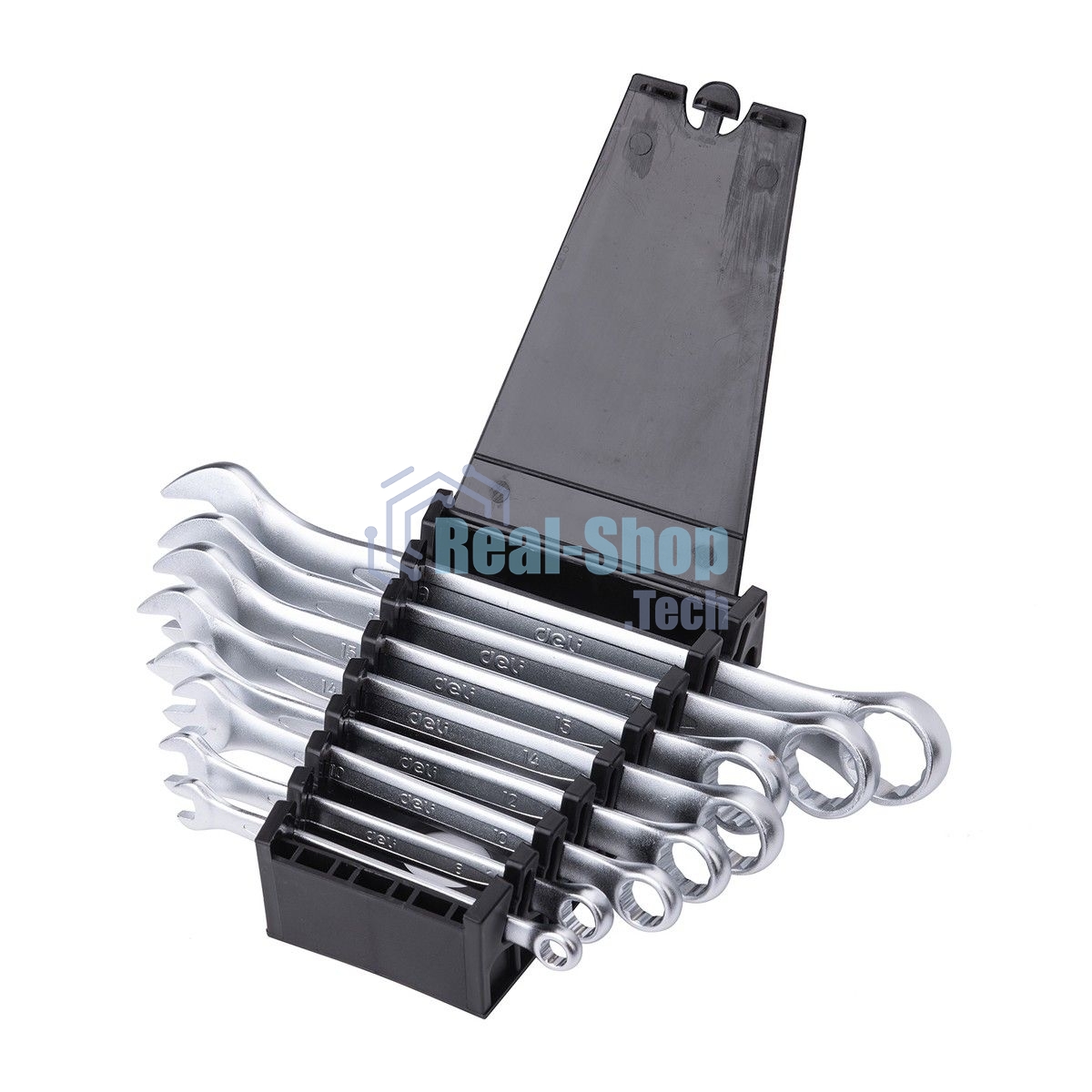 Набор комбинированных гаечных ключей 8 шт Deli DL130008A Спецификация: 6 мм, 8 мм, 10 мм, 12 мм, 14 мм, 15 мм, 17 мм, 19 мм. Матовая хромированная поверхность. Пластиковая упаковка.