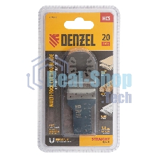 Насадка для МФИ Denzel режущая пазовая прямая, HCS, по дереву, 20 х 1,4 мм, мелкий зуб