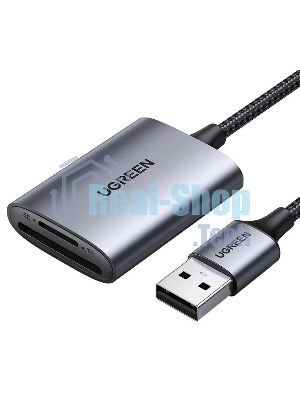 Кард-ридер UGREEN CM401/серый/SD,TF/USB Type-C/пластик
