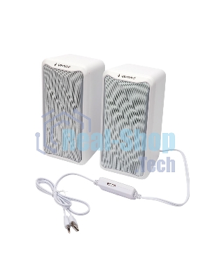 Акустическая система 2.0 Gembird SPK-305-W, 10Вт, пластик, рег.громкости, RGB подсветка, белый