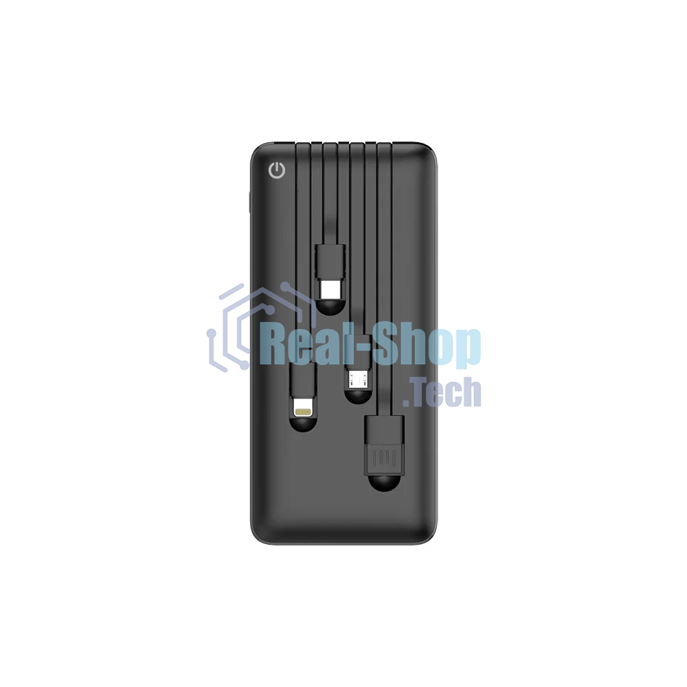 Портативный аккумулятор Powerbank Perfeo ABSOLUTE 10000mah In Micro usb,USB /Out USB,Micro usb,Type-C,Lightning, 2.1А/ черный (PF_B4878)