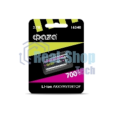 Аккумулятор 16340 3.7В Li-Ion 700 мАч без платы защиты BL-1 ФАZА 5039087