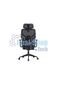 Кресло офисное Cactus CS-CHR-MC01-BLBK синий, сиденье черный, сетка/ткань, с подголов. крестов. пластик, подст. для ног