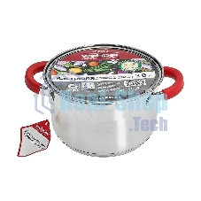 Кастрюля WEBBER BE-341/2 3 л, нержавеющая сталь, со стеклянной крышкой