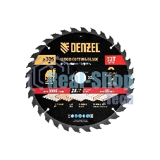 Пильный диск по дереву Denzel ф305 х 32 мм, 32 зубьев 733677