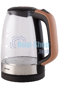 Чайник электрический Centek CT-0065 Beige стекло, 1.7 л 2200 Вт, LED-подсветка, мерная шкала, защита от вкл б/воды