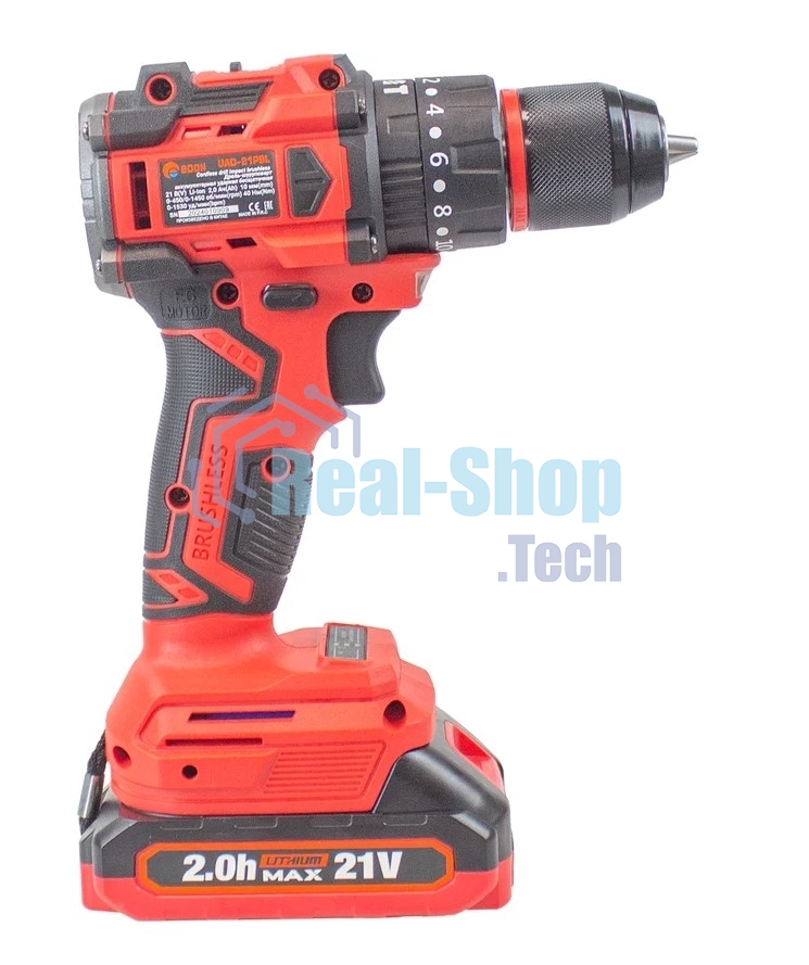 Дрель-шуруповерт аккумуляторная Edon UAD-21PBL, 20В, 2 АКБ, Кейс