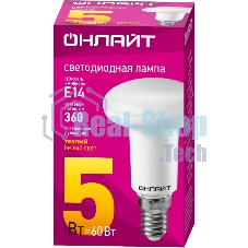 Лампа светодиодная ОНЛАЙТ 71651 OLL-R50-5-230-2.7K-E14
