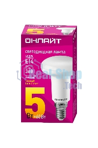 Лампа светодиодная ОНЛАЙТ 71651 OLL-R50-5-230-2.7K-E14