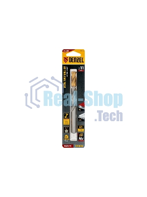 Сверло спиральное по металлу Denzel 11 x 142 мм, Р6М5, Golden Tip
