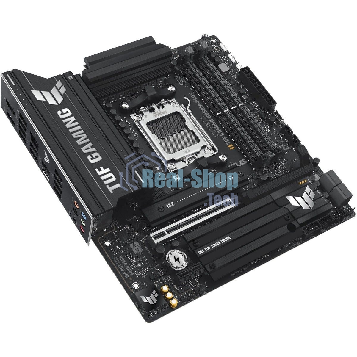 Материнская плата ASUS TUF Gaming B850M-Plus, AM5, AMD B850, 4xDDR5, 4xSATA, 3xM.2, 1xPCIe 5.0 x16, 1xPCIe 4.0 x4, 1xPCIe x1, 1xDP, 1xHDMI, 1x2.5Gb LAN, 4xUSB 2.0, 4xUSB 3.2 Gen 1, 3xUSB 3.2 Gen 2, 1xUSB-C, 3x3.5 мм, 7.1, mATX