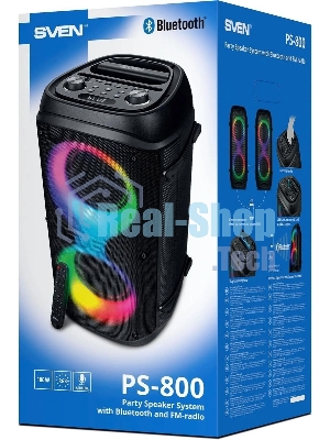 Колонка портативная SVEN PS-800 черный 100W 2.0 BT 10м 4400mAh