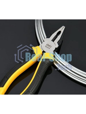 Комбинированные плоскогубцы Deli DL0002 180 мм, двухкомпонентная прорезиненная рукоять