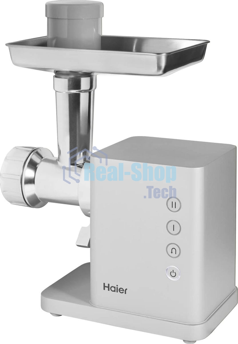 Мясорубка электрическая Haier HG-702 серебристый, 1900 Вт, 3.5 кг/мин, реверс, защита от перегрузки, насадки - 14