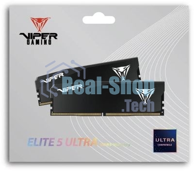 Оперативная память Patriot Viper Elite 5 Ultra, DDR5, 64GB (2x32GB), 6000 MHz, CL28, с радиатором, чёрный