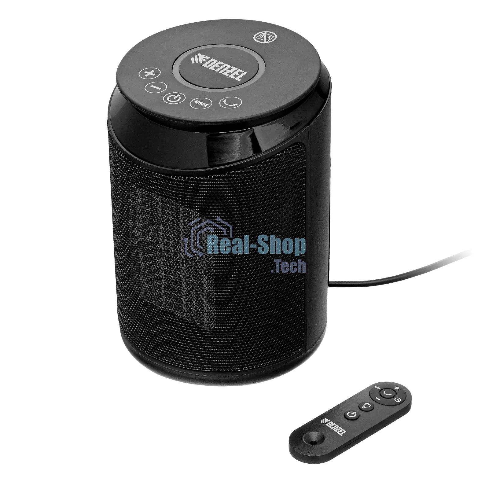 Тепловентилятор керамический Denzel DTFC-2000X, 1000/2000 Вт, 20 м2, 3 режима, пульт, Wi-Fi, термостат