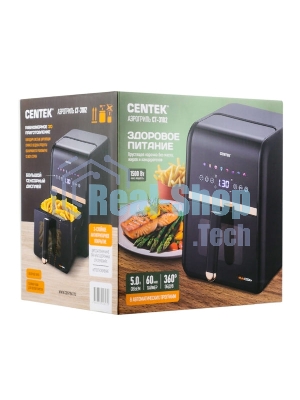 Аэрогриль Centek CT-3102 черный, 1500 Вт, 5 л, сенсор, 8 программ