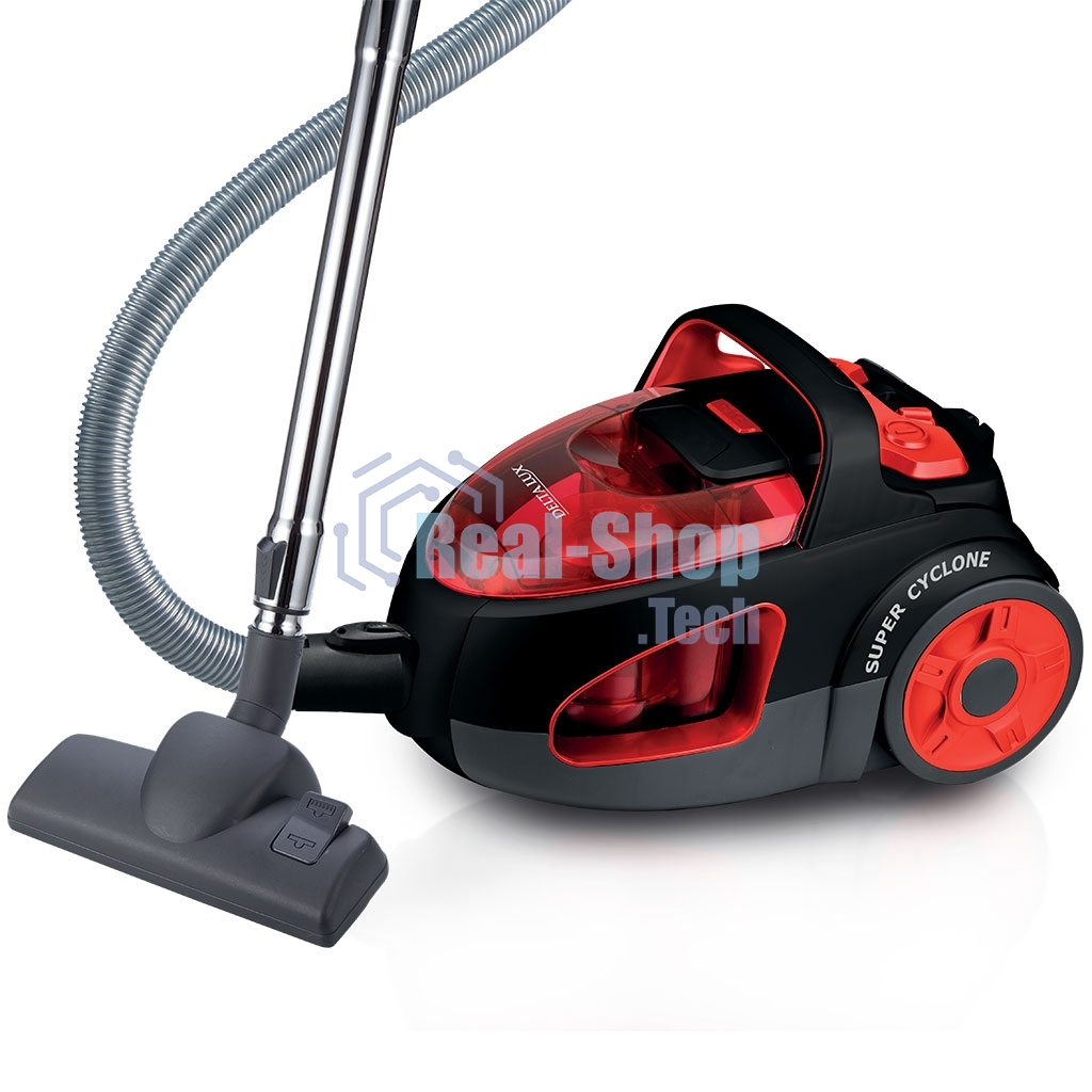 Пылесос Delta LUX DL-0846 черый/красный, 420/ 2400Вт, уборка сухая, пылесборник контейнер 2л