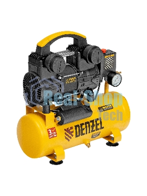 Компрессор безмасляный малошумный Denzel DLP-950/10, 950 Вт,10 л, 2850 об/мин, 170 л/мин