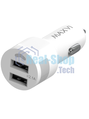 Автомобильное зарядное устройство Maxvi CCM-212 Plus M white 2.1A
