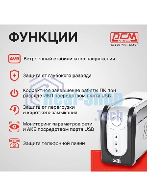 Источник бесперебойного питания Powercom Imperial IMP-825AP 495Вт 825ВА черный