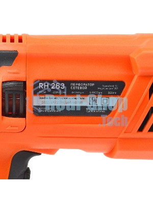 Перфоратор Patriot RH 263, SDS+, мощность 880 Вт, 2.9 Дж, 3 режима работы, макс.диаметр 26мм, глубиномер, кейс